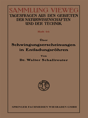 cover image of Über Schwingungserscheinungen in Entladungsröhren